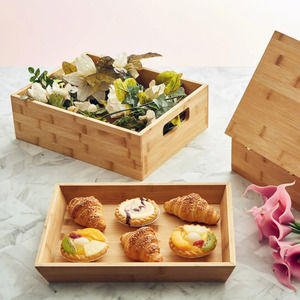 Bamboo wooden <b>trays</b> premium wood <b>tray</b> for food & <b>drinks</b> catering sustainable serveware for sale - Product Image 3