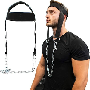 Arnés de Cuello para Ejercicios de Gimnasio y Fitness, con Gancho en D y Cadena de Acero, Hecho de Material de Goma Resistente - Product Image 1