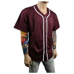 เสื้อเบสบอลและซอฟต์บอลผ้าเจอร์ซีย์ระบายอากาศเสื้อกีฬาพลัสไซส์ OEM พิมพ์ซับลิเมชันเสื้อเปล่าออกแบบได้ตามต้องการ - Product Image 6