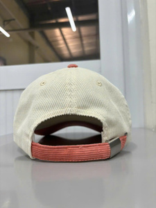 Cream and Terracotta <b>Corduroy</b> Baseball Hats Two Tone Unisex <b>Cap</b> Wholesale for Promotions Outdoor Headwear OEM Vietnam Dad Hat - Product Image 4