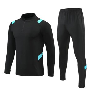 Ensemble de sport multicolore pour hommes et enfants Fans Half Zipper Jacket Training wear games Jerseys Soccer Kit Tops and pants Casual Wear - Product Image 5
