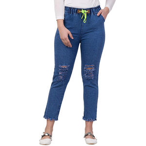 Pantalon en denim sur mesure confortable à séchage rapide tissu de jeans décontractés d'été respirant vêtements de rue durables service fantaisie OEM - Product Image 1