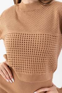 Prendas de punto especiales para mujer Estilo de dos piezas Suéter de manga larga Correa Vestido interior Ajuste cómodo Oficina, Traje de punto diario - Product Image 5