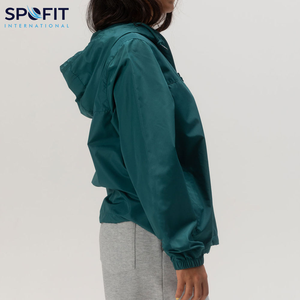 แจ็คเก็ตกันลมกันน้ำของผู้หญิงผ้าโพลีเอสเตอร์100% ออกแบบได้ตามต้องการมีซิปปักและพิมพ์ลายระบายอากาศ - Product Image 2