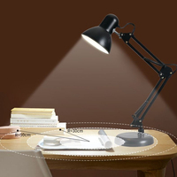 Lampe de bureau LED E27 en métal, lampe de table pliante à bras oscillant réglable pour salon de manucure