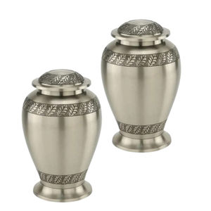 Urna de cremación de metal de estilo elegante asegurada de alta calidad Venta a granel de urna de metal funeraria disponible a precio competitivo - Product Image 3