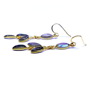 ชุดต่างหูอัญมณีลาบราดอไรต์ชุบทอง925เงินสเตอร์ลิงสำหรับงานแต่งงานผู้หญิงราคาไม่แพง - Product Image 3