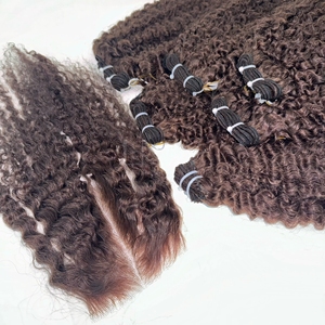 Couleur bouclée birmane à texture chaude fabriquée à partir de cheveux humains vietnamiens - Product Image 2