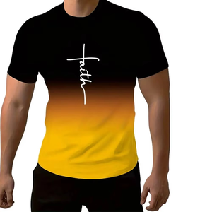 Camiseta de manga corta con cuello redondo estilo hip hop, tops y camisetas de gran tamaño, Camiseta de algodón 100% para hombre, estampado de corte holgado - Product Image 6