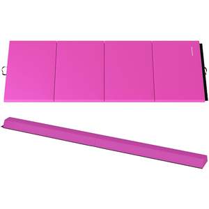 Set Ginnastico BalanceFrom da 8 Piedi con Tappetino Fitness Multiuso in EVA e PVC Spesso 20 cm per Esercizi Yoga in Rosa - Product Image 1