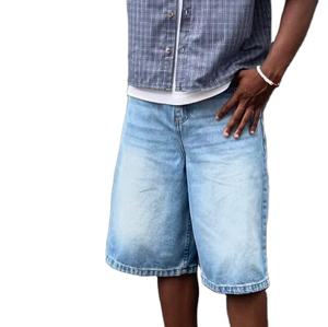 2026 New Trendy Custom Men Jeans Light Blue <b>Short</b> Men's Jorts <b>Trousers</b> <b>Trouser</b> Baggy Pants Pant Plus Size <b>Shorts</b> for Men - Product Image 2