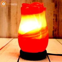 Lampe à fleurs en sel rose de l'Himalaya pour la décoration de la maison - Haute qualité