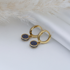 Saphir CZ Pierres Rondes Conception Dangle Boucles D'oreilles En Gros Fabriqué À La Main 925 Bijoux En Argent Sterling - Product Image 4