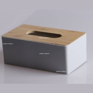 Boîte à mouchoirs en bois jaune artisanale porte-serviettes décoratif pour la maison, le bureau et l'organisation de la table - Product Image 2