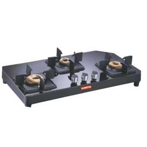 KIMATSU Estufa de Gas LPG de 3 Quemadores, Encendido Electrónico, Superficie de Vidrio, Opciones de Instalación Empotrada o de Sobremesa, Hoteles, Hogares, 3 BR - Product Image 1