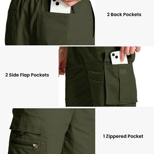 Men's Casual Cotton Twill Cargo <b>Shorts</b> Comfortable Relaxed Fit Elastic Waistband <b>Work</b> <b>Shorts</b> Drawstring Classic <b>Stretch</b> Design - Product Image 5