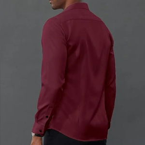 ชุดเดรสลำลองสำหรับผู้ชายเสื้อเชิ้ตแขนยาวแบบพอดีตัวแห้งเร็วแบบทางการกำหนดโลโก้ได้ตามต้องการ - Product Image 6