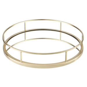 Top High Quality Metal Serving <b>Tray</b> Decorative Design <b>Circle</b> Glass for Use Home & Hotel - Product Image 4