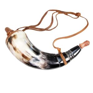 Poudre de buffle Corne à boire Pointe en laiton poli Taille personnalisée au meilleur prix Artisanat Corne à poudre de buffle - Product Image 6