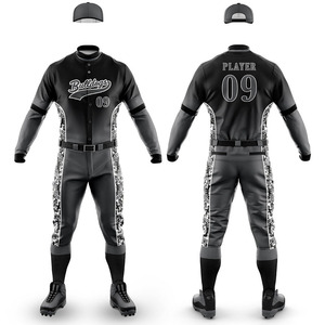Ensembles OEM de vente en gros de softball de baseball personnalisés pantalon en polyester à manches courtes pour hommes uniforme d'adultes avec impression par sublimation - Product Image 5