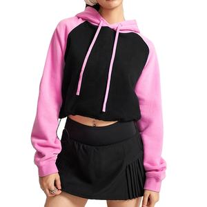 OEM Wholesale Plain <b>Women</b> Crew Neck Pullover Crop Hoodies Sweatshirts Long Sleeves Crop <b>Tops</b> 2026 - Product Image 2