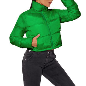 Doudoune courte chaude pour femme, classique, à fermeture éclair, avec col montant, respirante, pour l'extérieur et le streetwear hivernal - Product Image 3