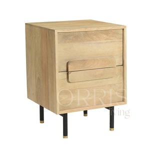 Chevet élégant et durable en bois avec 2 tiroirs, armoire de chevet pour chambre à coucher - Product Image 3