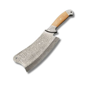 Vente en gros Couperet de chef de cuisine professionnel en acier damas fait à la main, couteau de haute qualité, manche en bois, conception ambidextre - Product Image 1