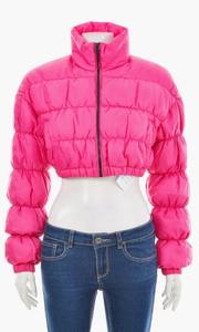 Chaqueta corta y acolchada con logotipo personalizado, abrigos para mujer con cuerdas gruesas y cálidas, chaquetas acolchadas de bombardero de invierno personalizadas - Product Image 5