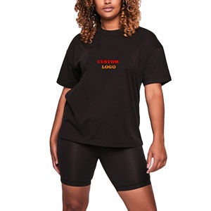New Arrival Summer Women's Solid Short <b>Set</b> 100% Cotton Casual 2 Piece <b>Set</b> with Embroidery Eco-Friendly Quick Dry T Shirt <b>Set</b> - Product Image 1