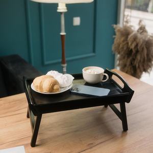 Bandeja plegable de madera con estilo moderno con patas para desayuno, bandeja de sofá plegable para servir té para cumpleaños y celebración de bodas - Product Image 6