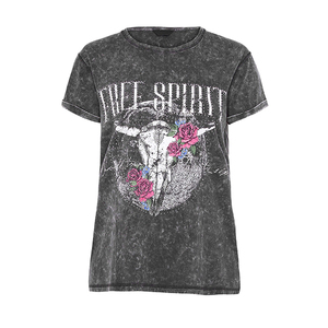 Personalizado Hombres Mujeres Hip Hop Streetwear Verano Peso Pesado Camisetas Estampado gráfico Unisex Algodón Top Lavado ácido Desgastado Camiseta - Product Image 5