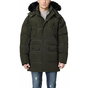 Manteau d'hiver pour homme avec capuche détachable Veste en duvet longue et lourde Parka chaude rembourrée Confort par temps froid - Product Image 1