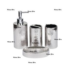 Juego de baño hecho a mano de cobre de 5 piezas Juego de baño dispensador de jabón líquido de mayor calidad del fabricante en la India - Product Image 3