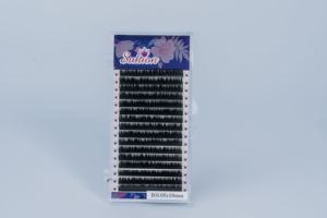 Extensions de cils longues et naturelles en cheveux synthétiques faits à la main, courbure C, longueur 8-15 mm, épaisseur 0,05 mm, couleur noir profond, 16 rangées/plateau, faciles à poser - Product Image 5