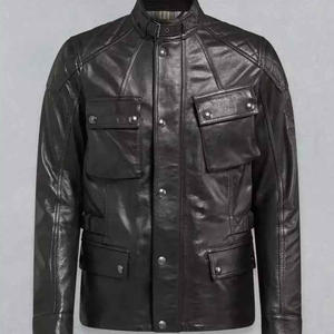 Veste en cuir pour homme, style urbain, imperméable, écologique, en cuir véritable, fermeture éclair, collection Hiver 2025 – Vente en gros - Product Image 6
