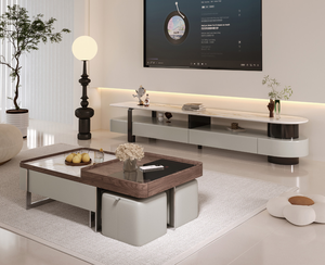 Modern Wood TV Stand Media <b>Console</b> Cabinet with Storage for Living Room 65 In And Up Floor Mount Minimalist Design - Product Image 1