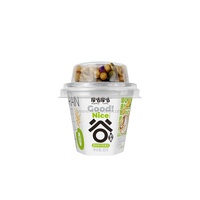100mL forma especial IML Impresión logotipo personalizado PP taza de yogur de plástico con tapa de PET de cereales con cuchara