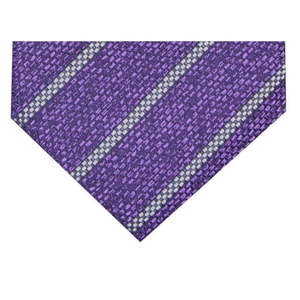 Cravatta da Uomo Alfani Paxton in Misto Seta a Righe, Design Jacquard Floreale Formale, Taglia Regolare, Viola, Poliestere, Logo Personalizzato - Product Image 3