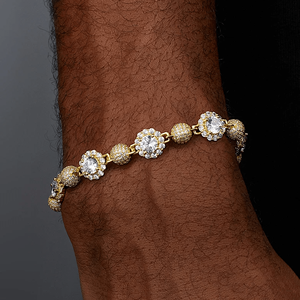 Pulsera de Tenis con Dijes de Diamantes en Oro Amarillo y Circonitas - Regalo - Product Image 2