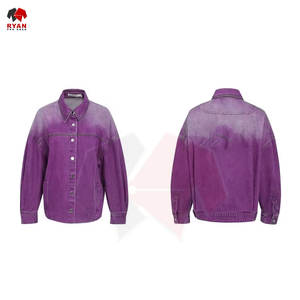 Chaqueta Vaquera para Mujer, Marca Privada OEM ODM, Chaqueta de Mezclilla al por Mayor de Fábrica, Color Sólido, Logotipo Personalizado - Product Image 5