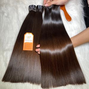 Extensiones de cabello vietnamita recto de hueso de alta calidad al por mayor HD encaje crudo doble trama negro paquetes de cabello humano - Product Image 6