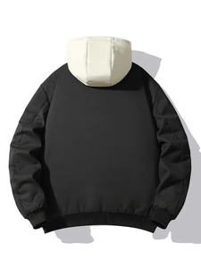 Winter Unisex Formal Loose Coated Waterproof Windproof Puffer <b>Jacket</b> Discharge Printing Front Logo Zipper Closure OEM Service - Product Image 3