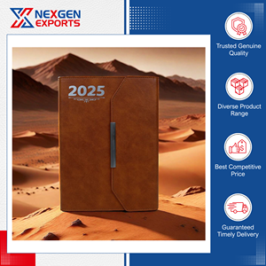 Fournisseur réputé vendant des carnets de notes en cuir reliés à la couture, de qualité supérieure, imprimés modernes, avec logo personnalisé, options de couleurs - Product Image 3