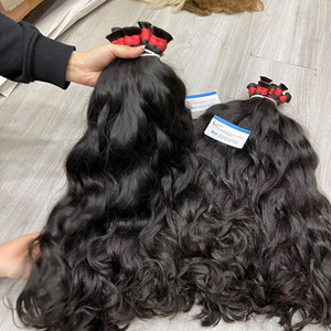 Extensions de cheveux vierges bruts vietnamiens de qualité supérieure, naturellement ondulés, pour tresses, cheveux humains non traités, lots sans trame - Product Image 6