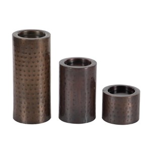 Portavelas de Pilar hecho a mano de Metal marrón Litton Lane para decoración del hogar para iluminar sus interiores - Product Image 2
