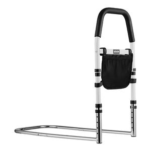 Sponde letto regolabili in PU con barre in acciaio al carbonio ad alta resistenza per anziani e pazienti, compatibili con letti King, Queen e Twin - AL1131 - Product Image 1