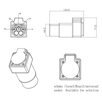 Adaptador EV Tipo 2 a Schuko 16A, Convertidor EVSE Portátil para Cargar Bicicletas Eléctricas/Scooters en Estaciones de Corriente Alterna