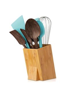 Bamboo <b>Utensil</b> <b>Holder</b> for Countertop - Large Upright Modern Organizer - <b>Utensil</b> Crock for <b>Kitchen</b> Counter - Product Image 1