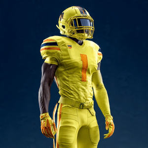 Conjunto de Uniforme Americano de Fútbol Americano con Camiseta Amarilla de Manga Corta y Pantalones Americanos, Sublimación OEM - Product Image 3